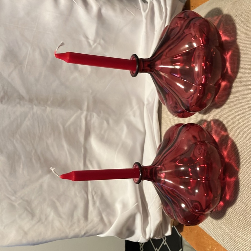 New. IKEA. 2 pc set of Jeanie style raspberry- rosey red glass vases can be - Picture 11 of 13